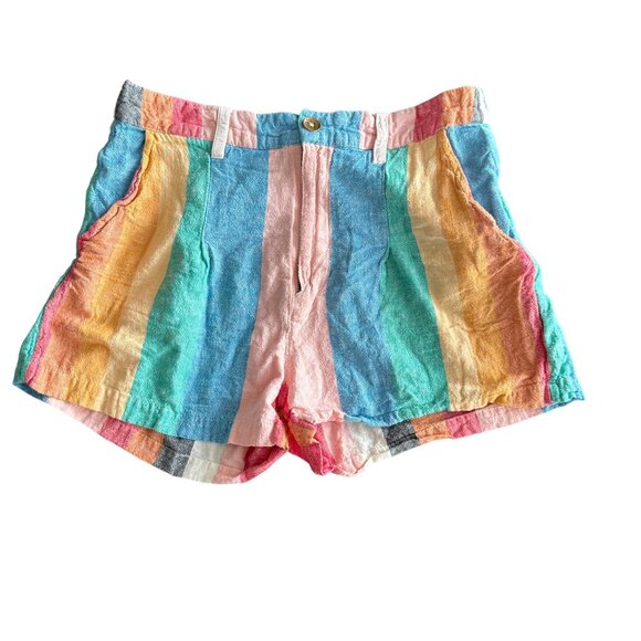 Billabong x Sincerely Jules Hard to Tell Striped Shorts Multicolor Womens M - Picture 1 of 5